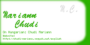 mariann chudi business card